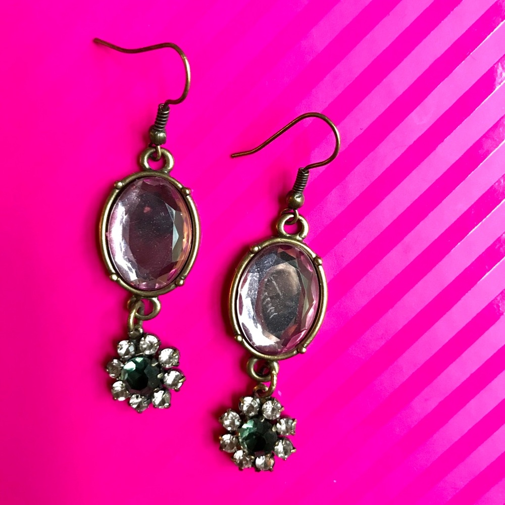 Flash of pink earrings.